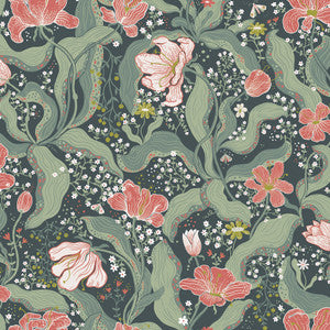 Bodri Turquoise Tulip Garden Wallpaper by A-Street Prints