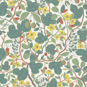 Ewald Turquoise Garden Vines Wallpaper by A-Street Prints