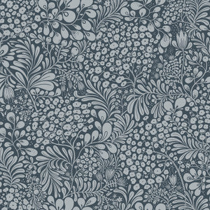 Siv Dark Blue Botanical Wallpaper by A-Street Prints