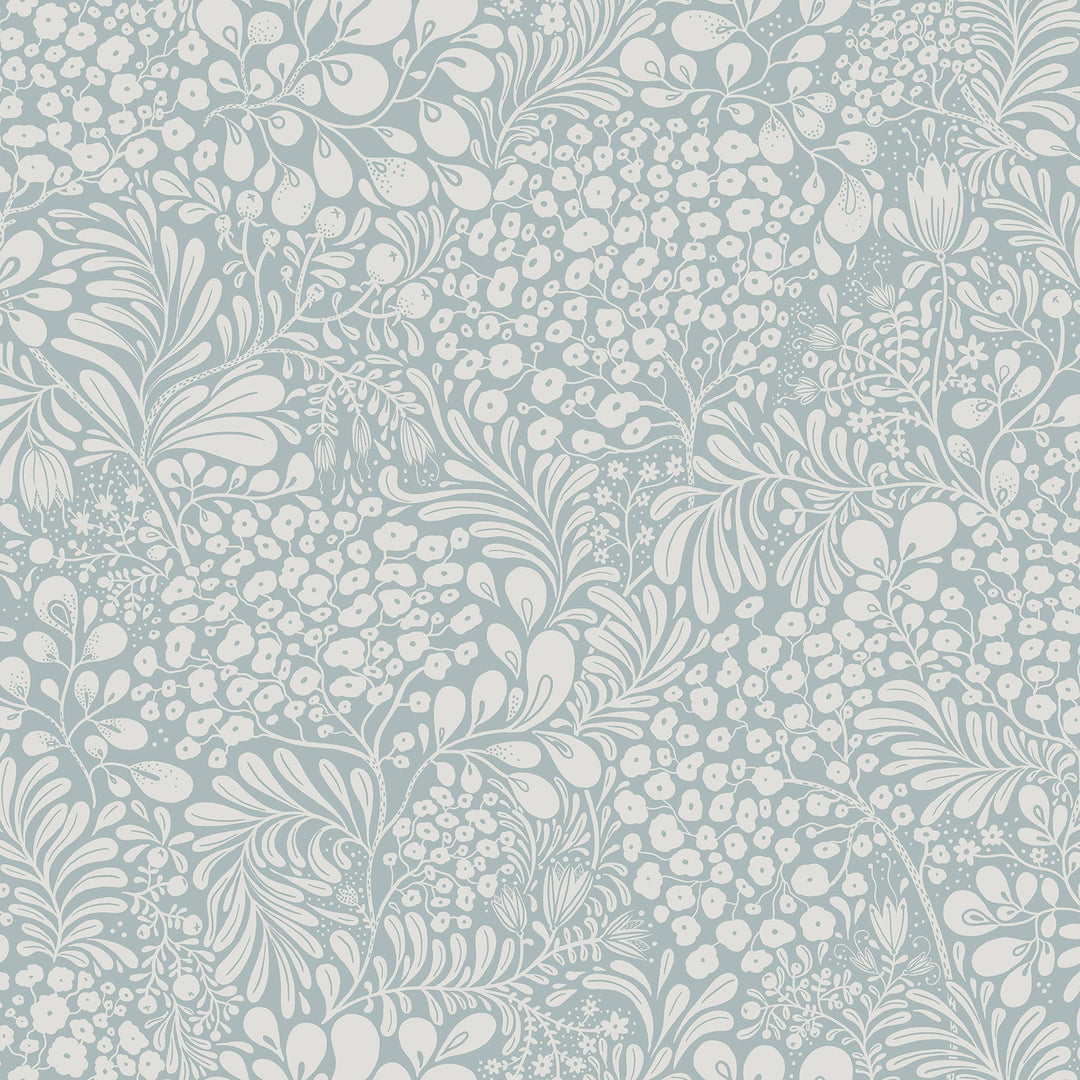 Siv Light Blue Botanical Wallpaper by A-Street Prints Designer