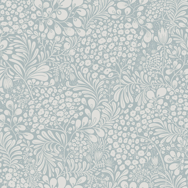 Siv Light Blue Botanical Wallpaper by A-Street Prints Lina Covers about 57.5 square feet 20.9-in by 33-ft long roll Unpasted 20.9 - Fabric Carolina -