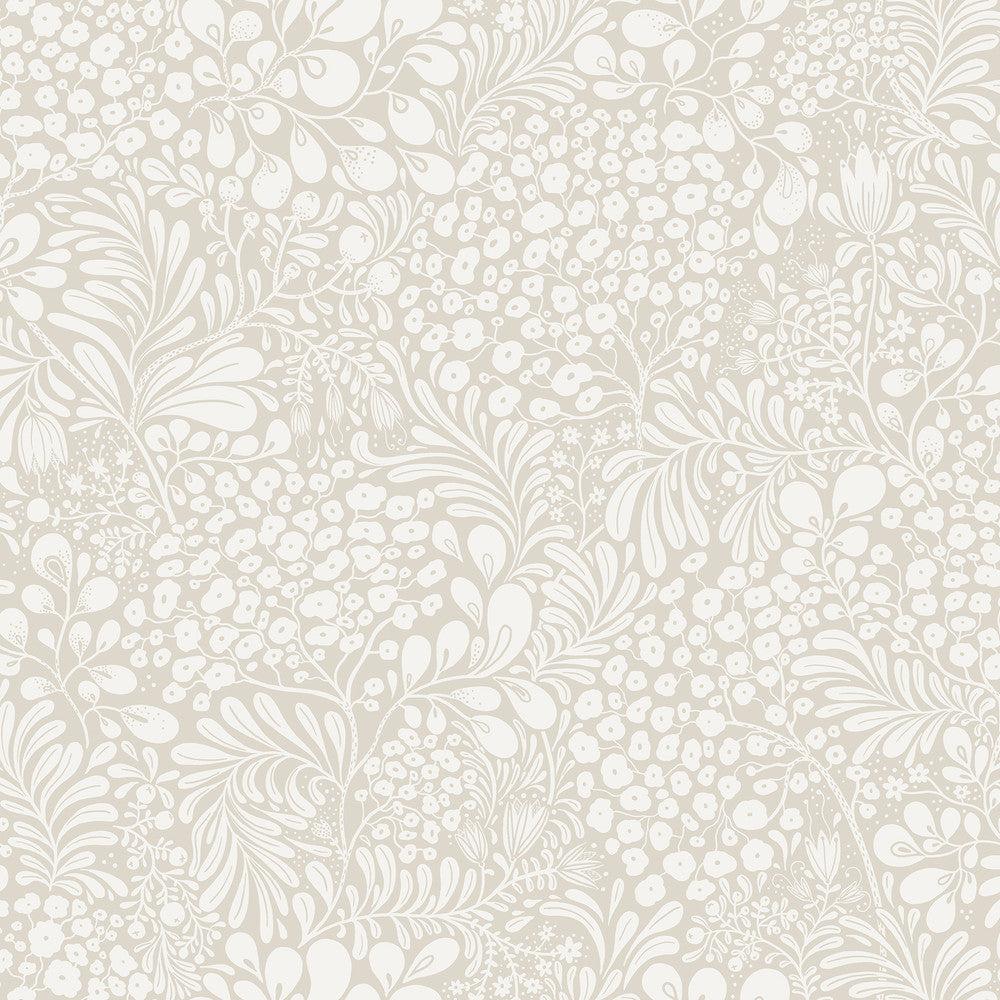 Siv Grey Botanical Wallpaper by A-Street Prints Lina Covers about 57.5 square feet 20.9-in by 33-ft long roll Unpasted 20.9 - Fabric Carolina -