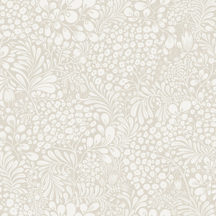 Siv Grey Botanical Wallpaper by A-Street Prints Lina Covers about 57.5 square feet 20.9-in by 33-ft long roll Unpasted 20.9 - Fabric Carolina -