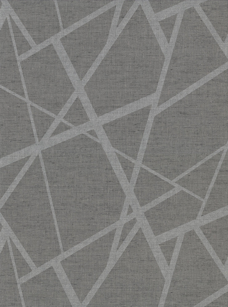 Avatar Pewter Abstract Geometric Wallpaper by Warner Warner Textures X Covers about 60.8 square feet 27-in by 27-ft long roll Unpasted 18 - Fabric Carolina -