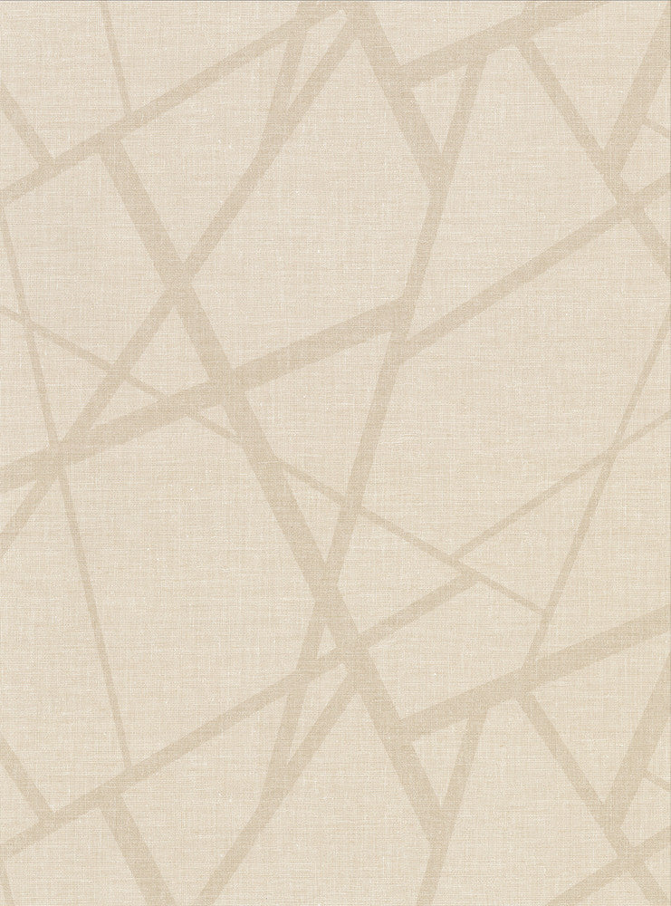 Avatar Cream Abstract Geometric Wallpaper by Warner Warner Textures X Covers about 60.8 square feet 27-in by 27-ft long roll Unpasted 18 - Fabric Carolina -