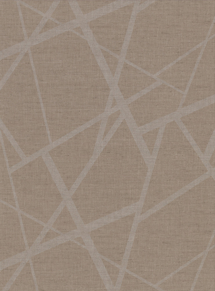 Avatar Brown Abstract Geometric Wallpaper by Warner Warner Textures X Covers about 60.8 square feet 27-in by 27-ft long roll Unpasted 18 - Fabric Carolina -