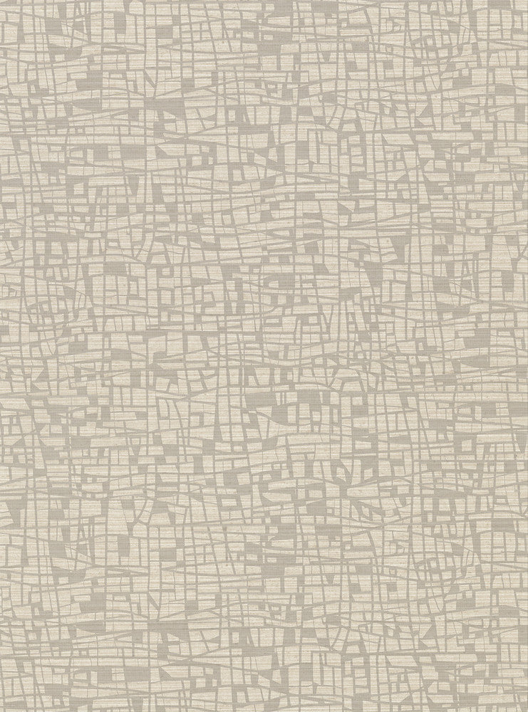 Tiffany Taupe Abstract Geometric Wallpaper by Warner Warner Textures X Covers about 60.8 square feet 27-in by 27-ft long roll Unpasted 18 - Fabric Carolina -