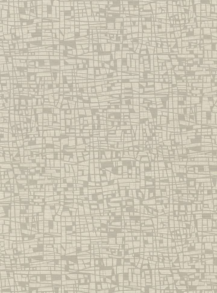 Tiffany Taupe Abstract Geometric Wallpaper by Warner Warner Textures X Covers about 60.8 square feet 27-in by 27-ft long roll Unpasted 18 - Fabric Carolina -