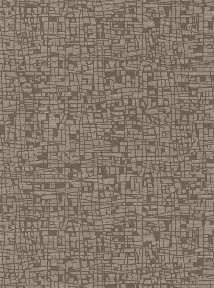 Tiffany Brown Abstract Geometric Wallpaper by Warner Warner Textures X Covers about 60.8 square feet 27-in by 27-ft long roll Unpasted 18 - Fabric Carolina -