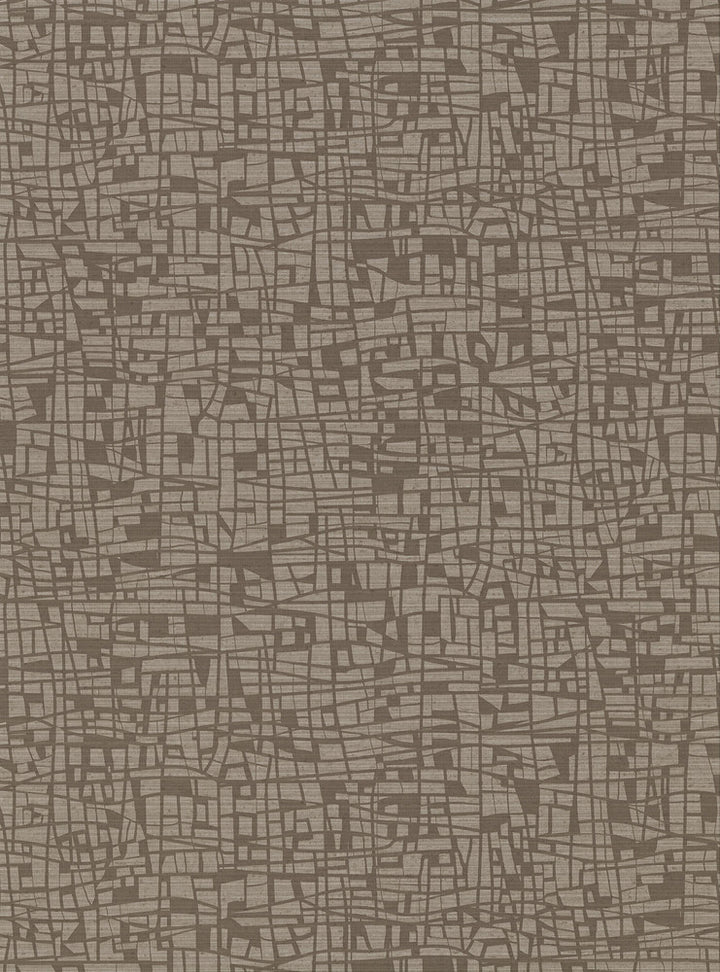 Tiffany Brown Abstract Geometric Wallpaper by Warner Warner Textures X Covers about 60.8 square feet 27-in by 27-ft long roll Unpasted 18 - Fabric Carolina -