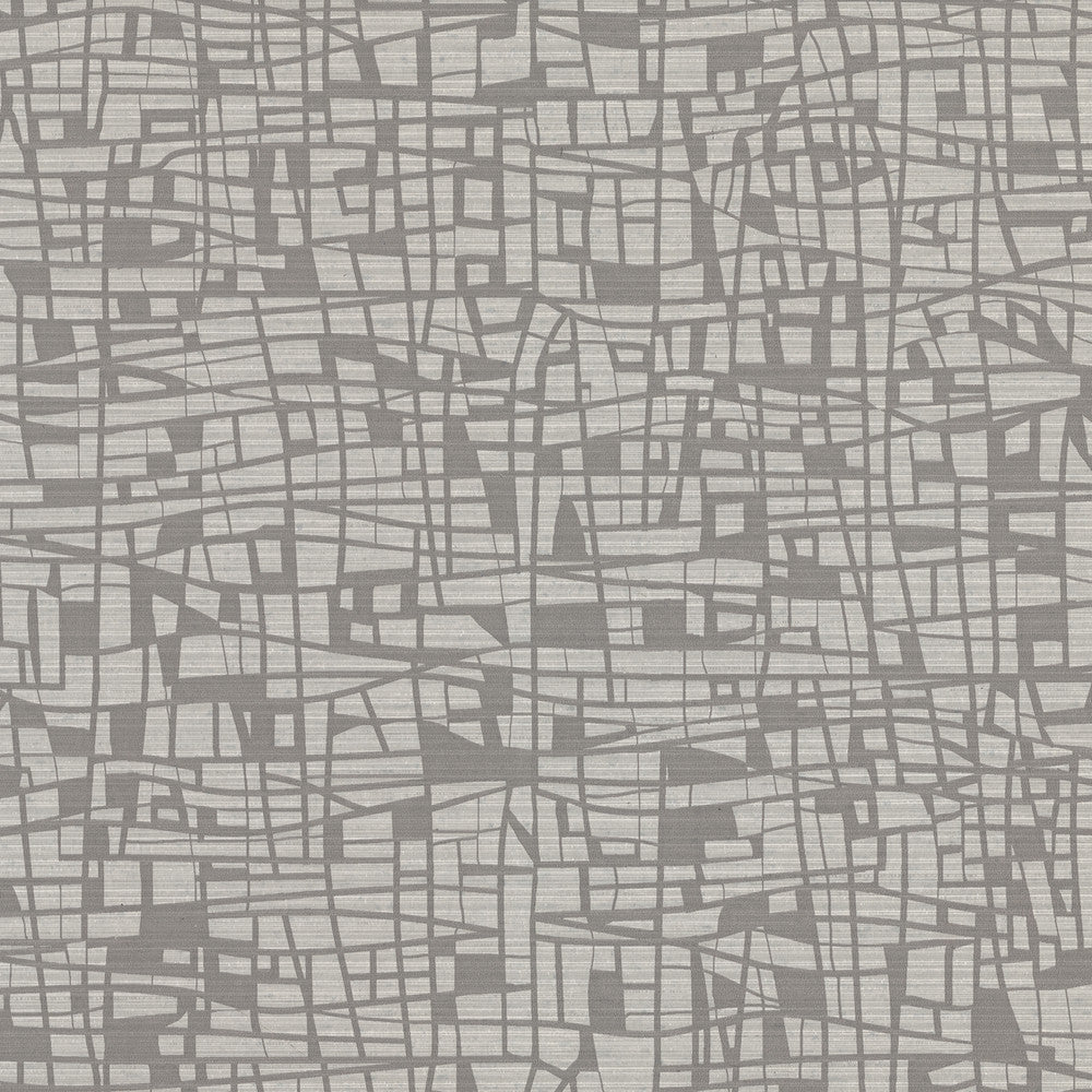 Tiffany Grey Abstract Geometric Wallpaper by Warner Warner Textures X Covers about 60.8 square feet 27-in by 27-ft long roll Unpasted 18 - Fabric Carolina -