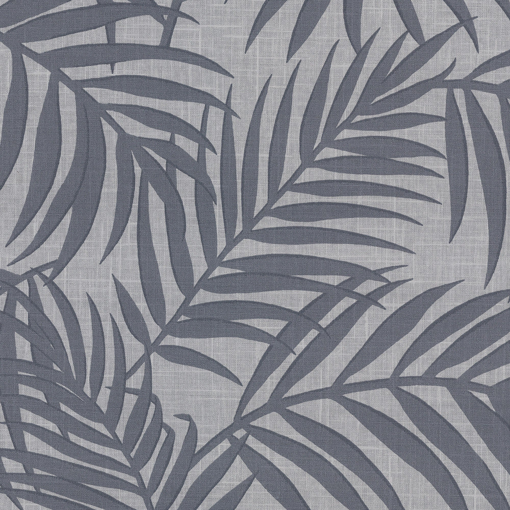 Lanai Pewter Fronds Wallpaper by Warner Warner Textures X Covers about 60.8 square feet 27-in by 27-ft long roll Unpasted 18 - Fabric Carolina -