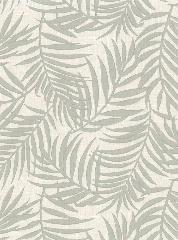 Lanai Beige Fronds Wallpaper by Warner Warner Textures X Covers about 60.8 square feet 27-in by 27-ft long roll Unpasted 18 - Fabric Carolina -
