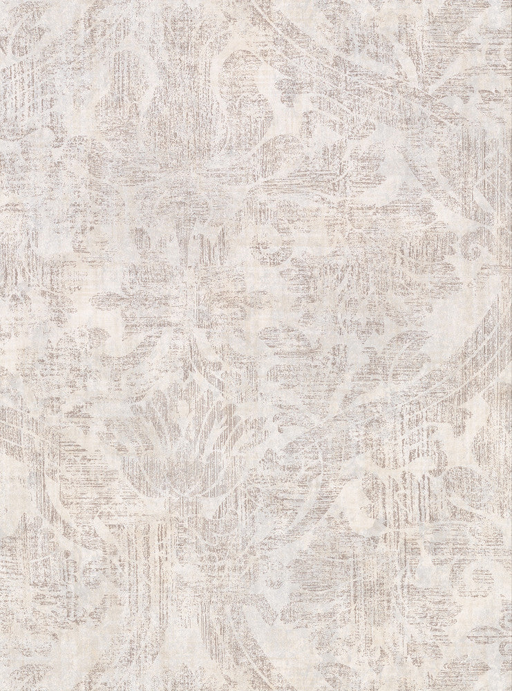Abigail Cream Damask Wallpaper by Warner Warner Textures X Covers about 60.8 square feet 27-in by 27-ft long roll Unpasted 24 - Fabric Carolina -