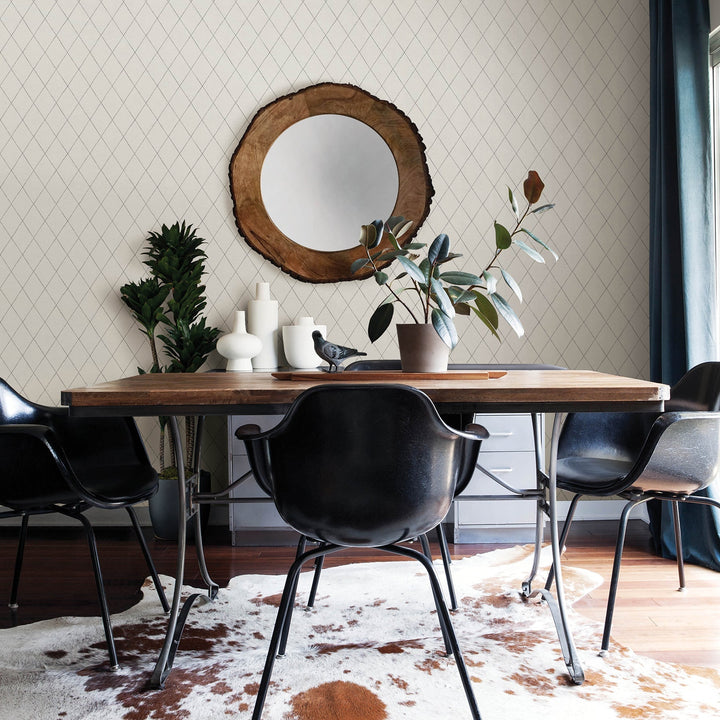 Rhombus Grey Geometric Wallpaper by A-Street Prints Designer