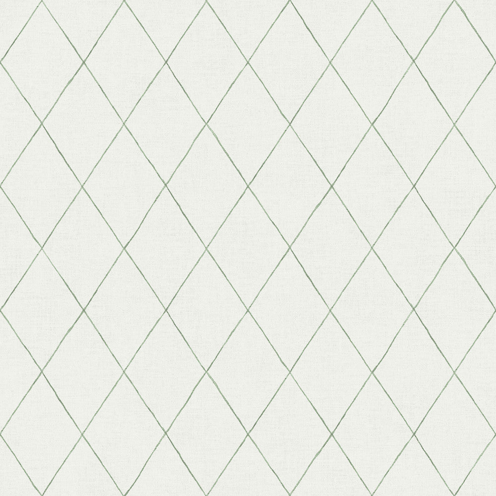 Rhombus Green Geometric Wallpaper by A-Street Prints Spring Covers about 56.4 square feet 20.5-in by 33-ft long roll Unpasted 10.4 - Fabric Carolina -