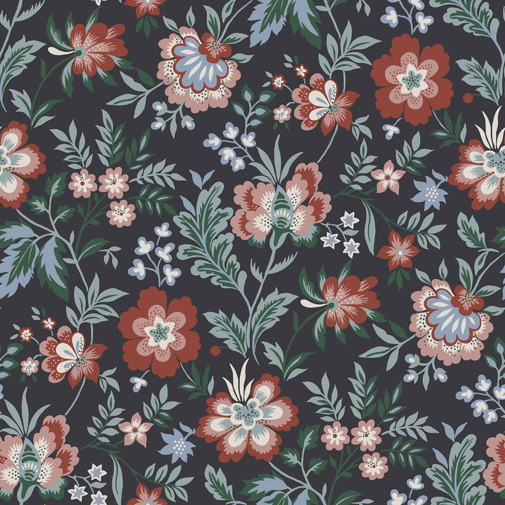 Athena Multicolor Floral Wallpaper by A-Street Prints Spring Covers about 56.4 square feet 20.5-in by 33-ft long roll Unpasted 20.9 - Fabric Carolina -