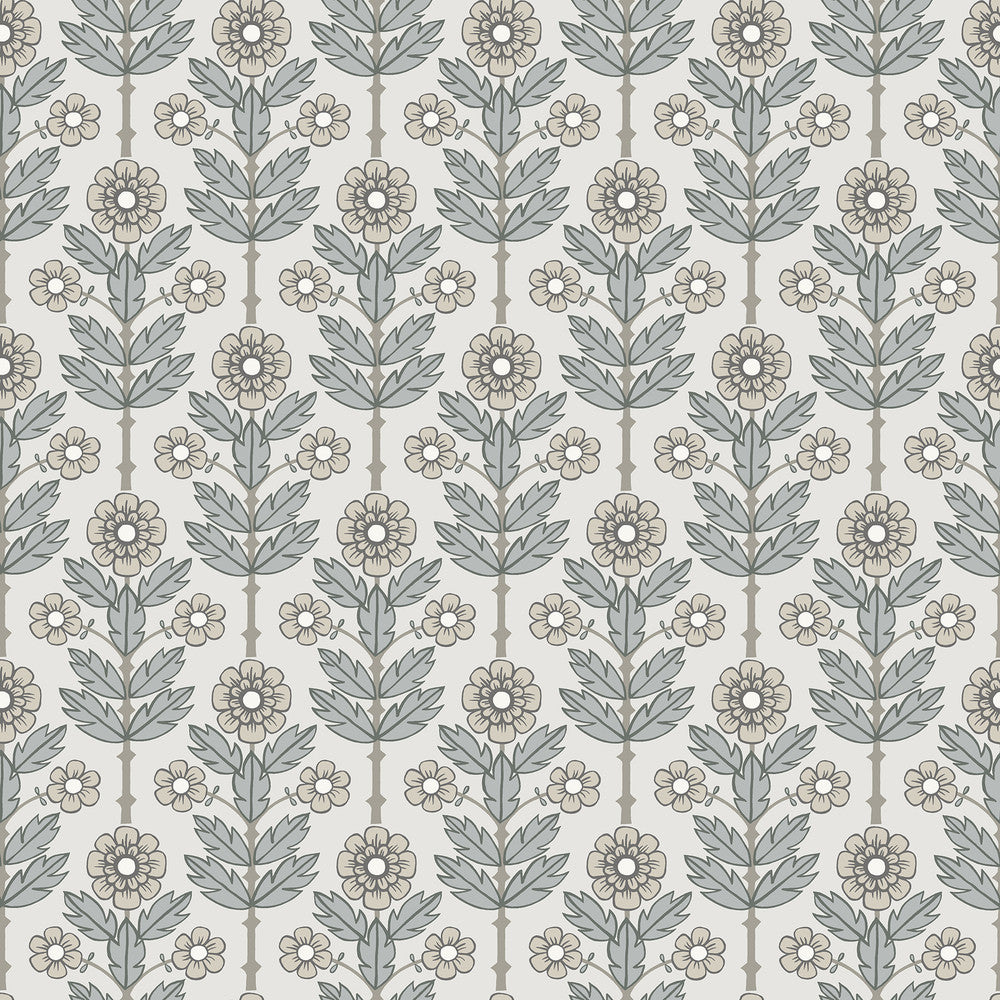 Aya White Floral Wallpaper by A-Street Prints Spring Covers about 56.4 square feet 20.5-in by 33-ft long roll Unpasted 6.9 - Fabric Carolina -