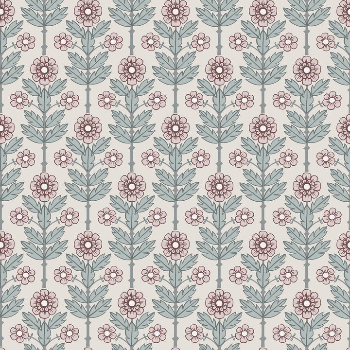 Aya Eggshell Floral Wallpaper by A-Street Prints Spring Covers about 56.4 square feet 20.5-in by 33-ft long roll Unpasted 6.9 - Fabric Carolina -