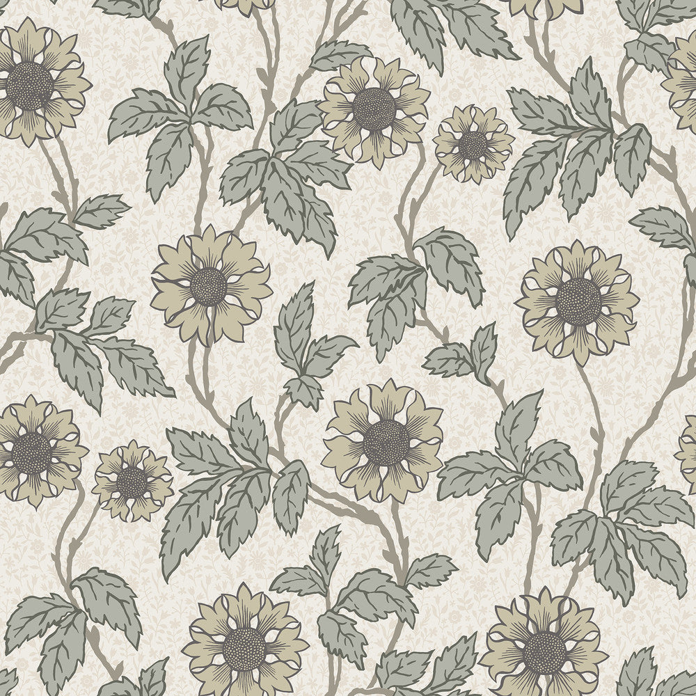 Leilani White Floral Wallpaper by A-Street Prints Spring Covers about 56.4 square feet 20.5-in by 33-ft long roll Unpasted 20.9 - Fabric Carolina -