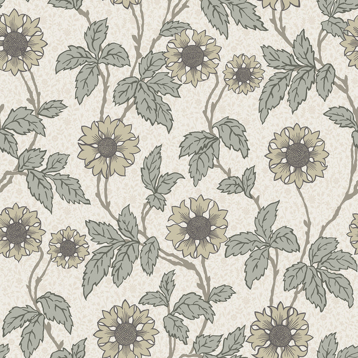 Leilani White Floral Wallpaper by A-Street Prints Spring Covers about 56.4 square feet 20.5-in by 33-ft long roll Unpasted 20.9 - Fabric Carolina -