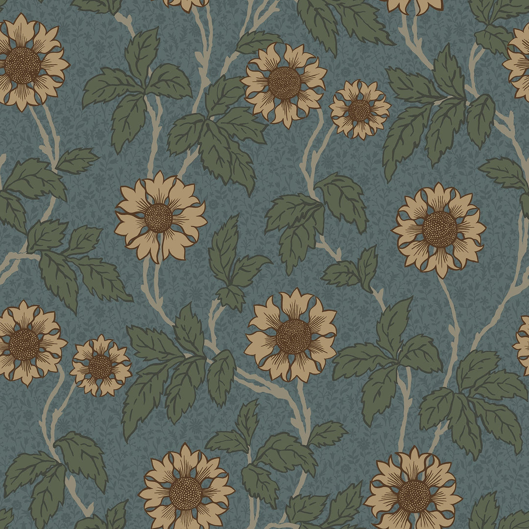 Leilani Blue Floral Wallpaper by A-Street Prints Designer