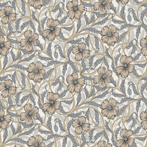 Imogen Neutral Floral Wallpaper by A-Street Prints