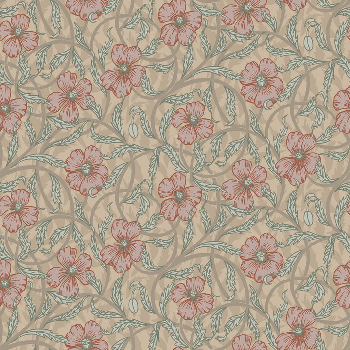 Imogen Light Brown Floral Wallpaper by A-Street Prints Designer