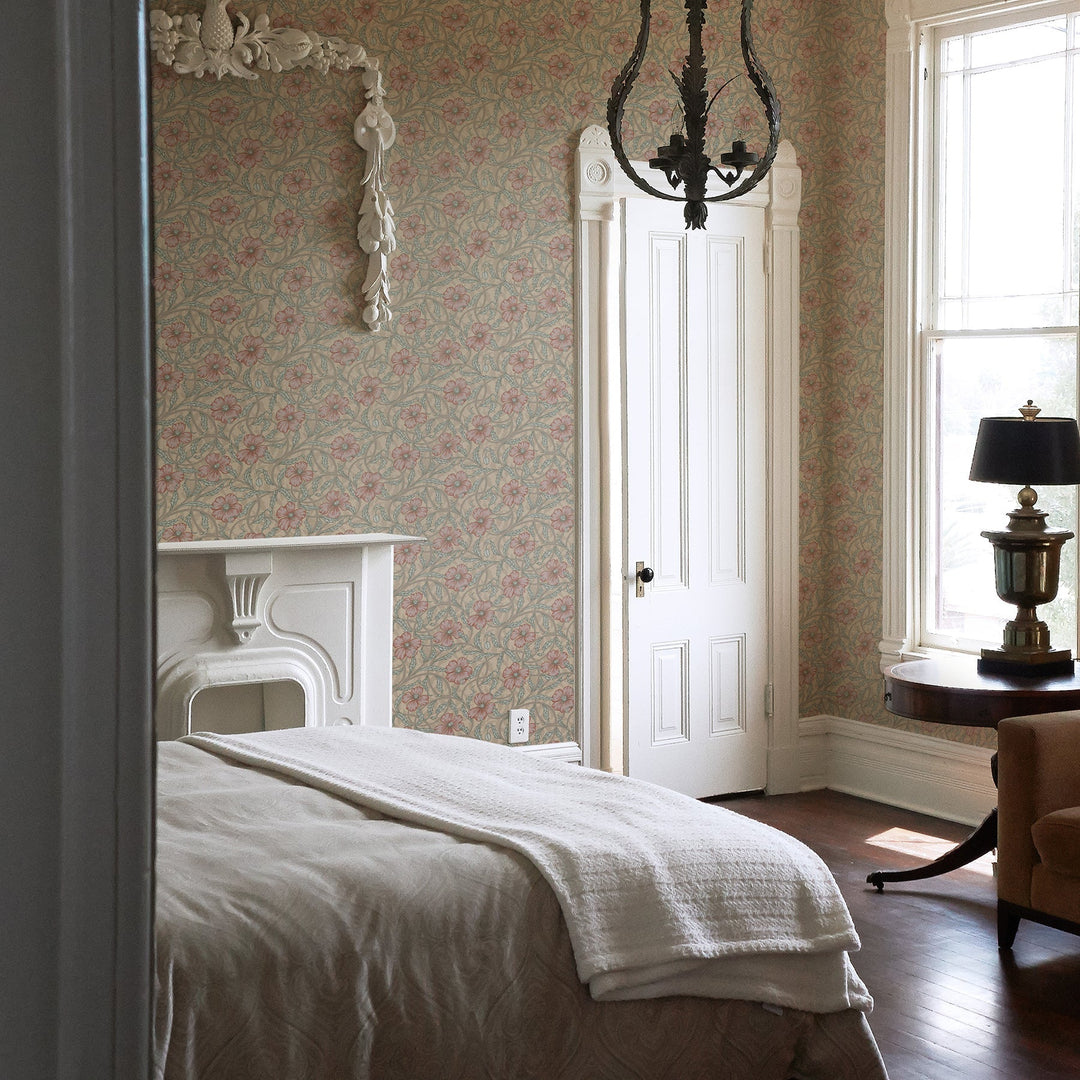 Imogen Light Brown Floral Wallpaper by A-Street Prints Designer