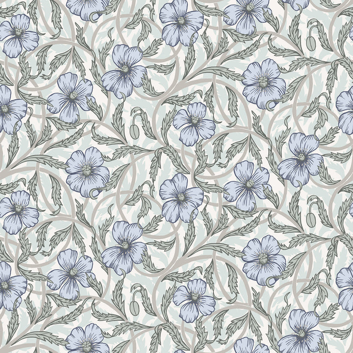 Imogen Light Blue Floral Wallpaper by A-Street Prints Spring Covers about 56.4 square feet 20.5-in by 33-ft long roll Unpasted 10.4 - Fabric Carolina -