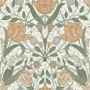 Tulipa Green Floral Wallpaper by A-Street Prints