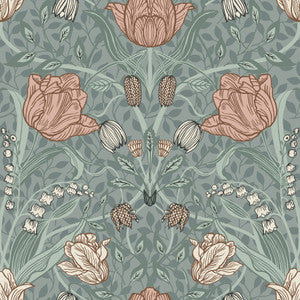 Tulipa Sage Floral Wallpaper by A-Street Prints
