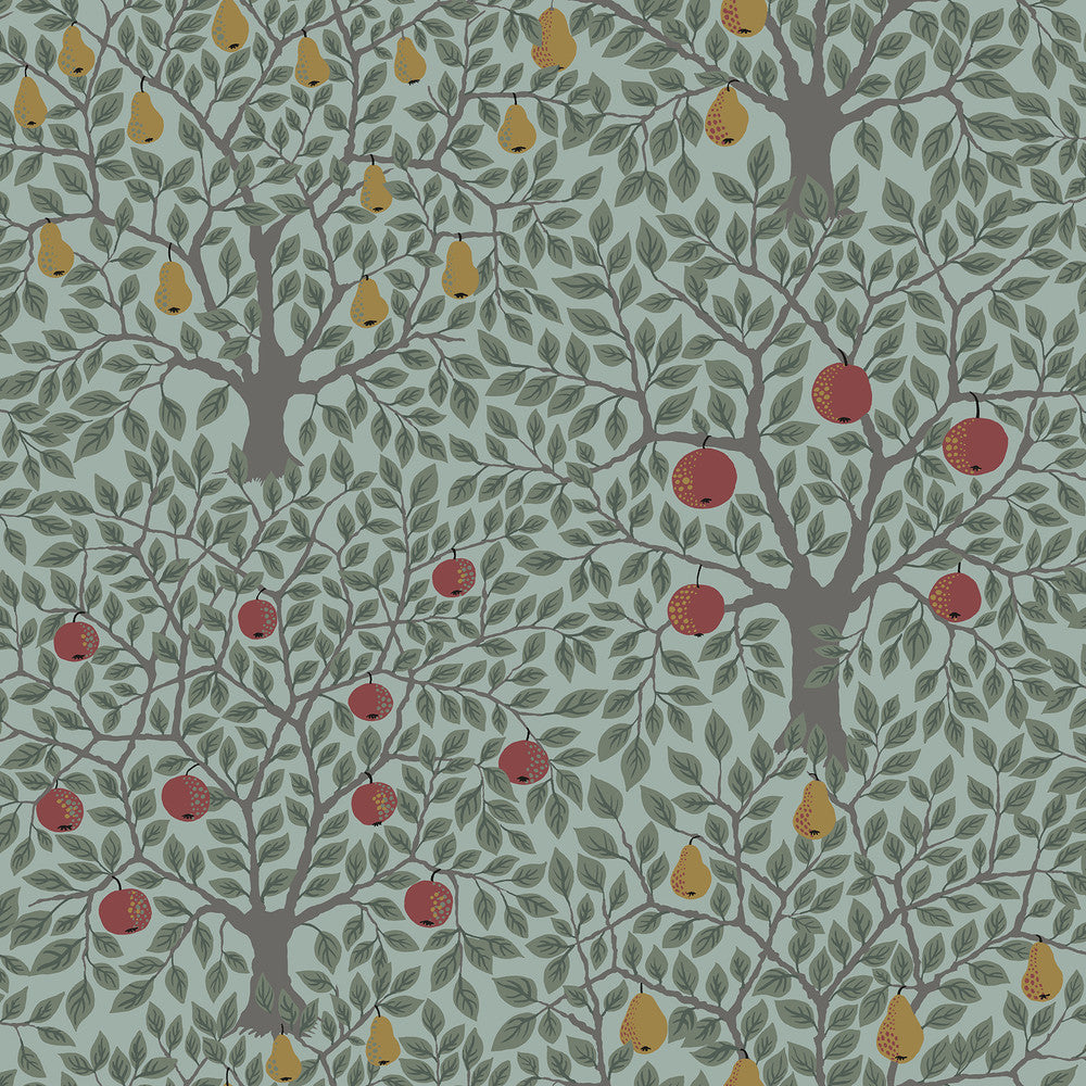 Pomona Green Fruit Tree Wallpaper by A-Street Prints Spring Covers about 56.4 square feet 20.5-in by 33-ft long roll Unpasted 20.9 - Fabric Carolina -