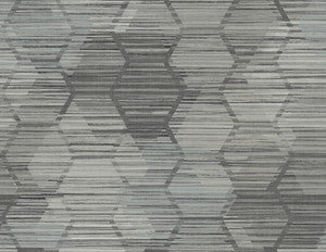 Jabari Charcoal Geometric Faux Grasscloth Wallpaper by A-Street Prints