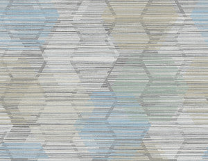 Jabari Light Blue Geometric Faux Grasscloth Wallpaper by A-Street Prints
