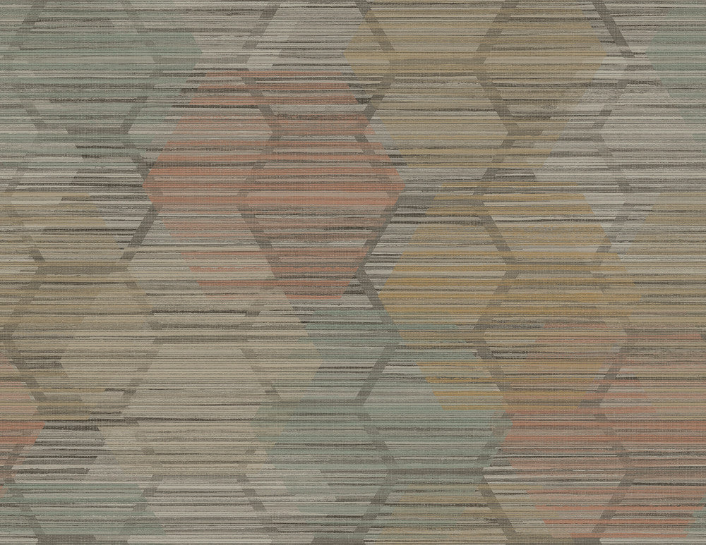 Jabari Brown Geometric Faux Grasscloth Wallpaper by A-Street Prints Imprint Covers about 60.8 square feet 27-in by 27-ft long roll Unpasted 20.8 - Fabric Carolina -