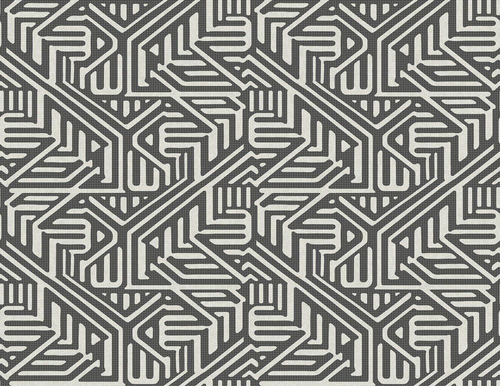 Nambiti Black Geometric Wallpaper by A-Street Prints Imprint Covers about 60.8 square feet 27-in by 27-ft long roll Unpasted 10.4 - Fabric Carolina -