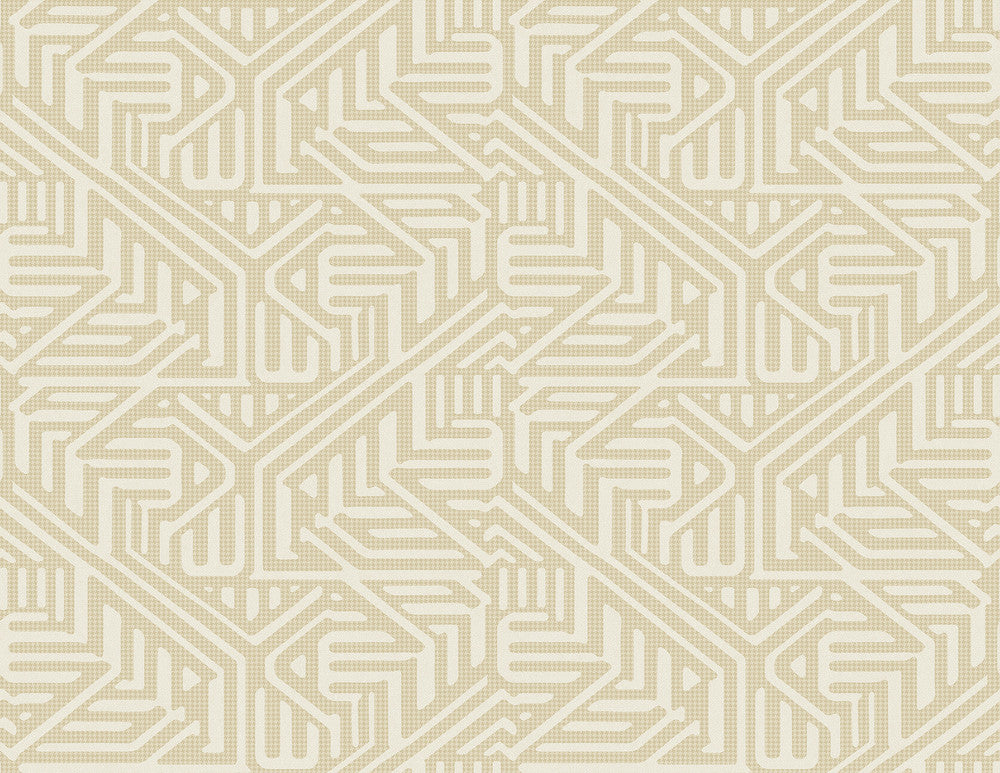 Nambiti Cream Geometric Wallpaper by A-Street Prints Imprint Covers about 60.8 square feet 27-in by 27-ft long roll Unpasted 10.4 - Fabric Carolina -