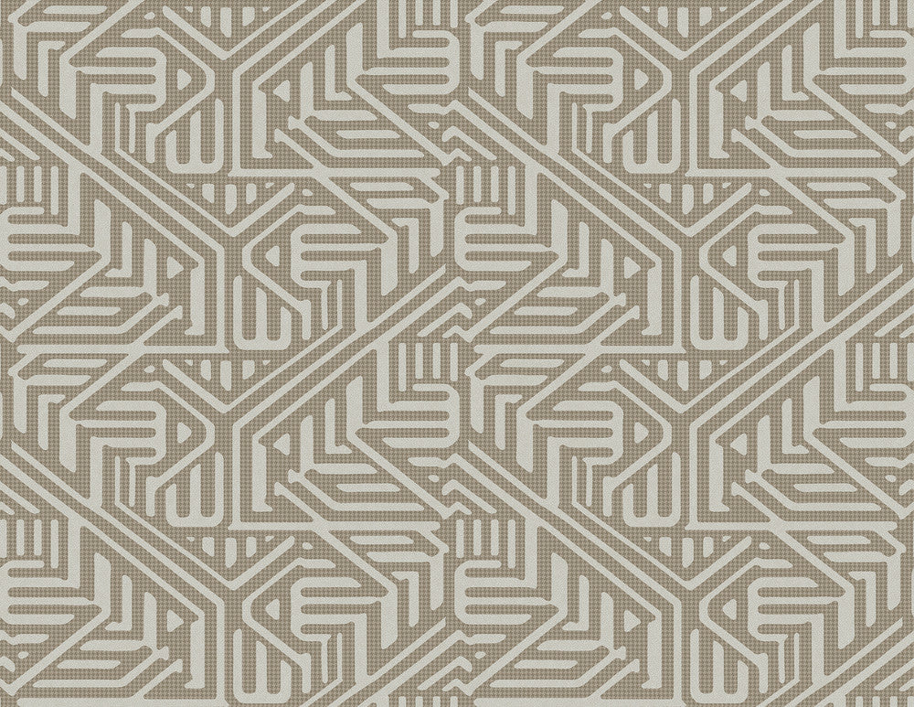 Nambiti Brown Geometric Wallpaper by A-Street Prints Imprint Covers about 60.8 square feet 27-in by 27-ft long roll Unpasted 10.4 - Fabric Carolina -