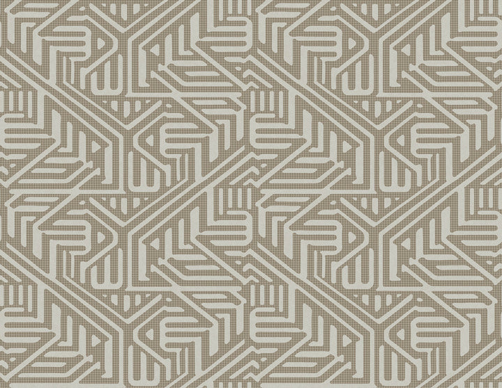 Nambiti Brown Geometric Wallpaper by A-Street Prints Imprint Covers about 60.8 square feet 27-in by 27-ft long roll Unpasted 10.4 - Fabric Carolina -