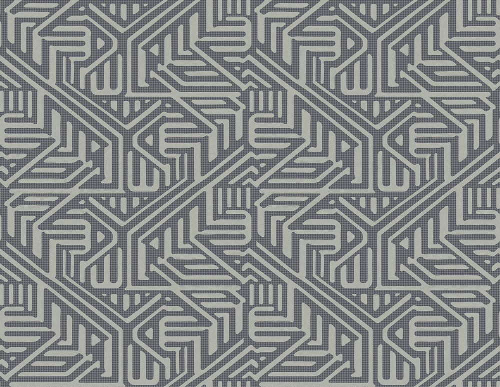Nambiti Charcoal Geometric Wallpaper by A-Street Prints Imprint Covers about 60.8 square feet 27-in by 27-ft long roll Unpasted 10.4 - Fabric Carolina -