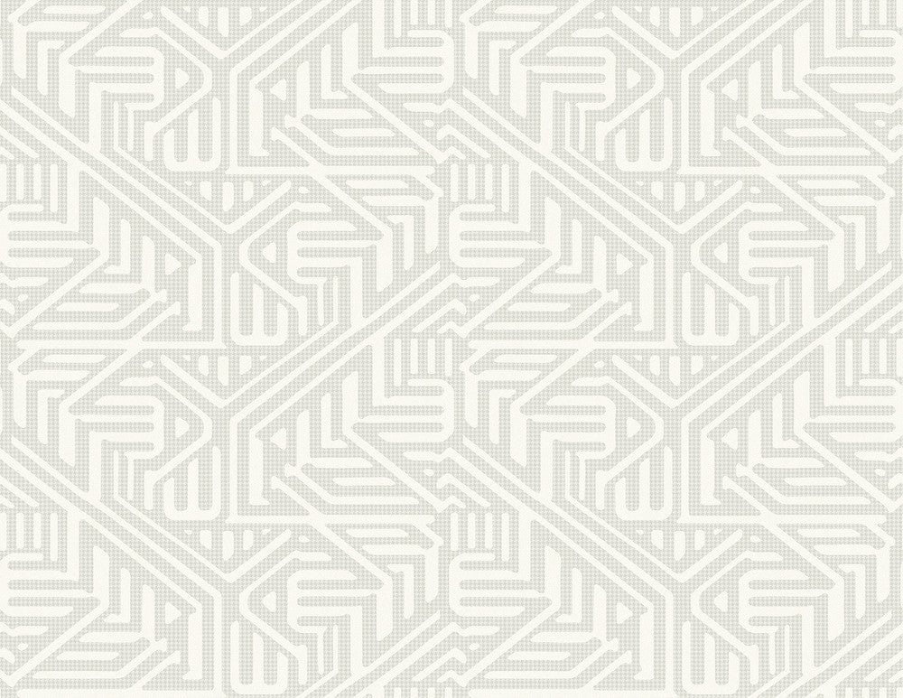 Nambiti Light Grey Geometric Wallpaper by A-Street Prints Imprint Covers about 60.8 square feet 27-in by 27-ft long roll Unpasted 10.4 - Fabric Carolina -