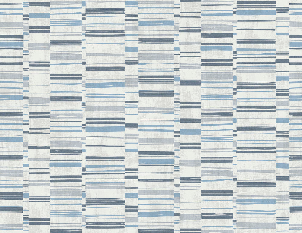 Fresnaye Blue Linen Stripe Wallpaper by A-Street Prints Imprint Covers about 60.8 square feet 27-in by 27-ft long roll Unpasted 20.8 - Fabric Carolina -