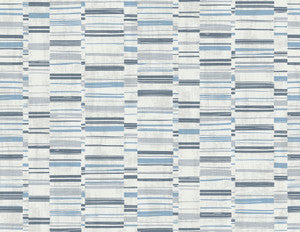 Fresnaye Blue Linen Stripe Wallpaper by A-Street Prints