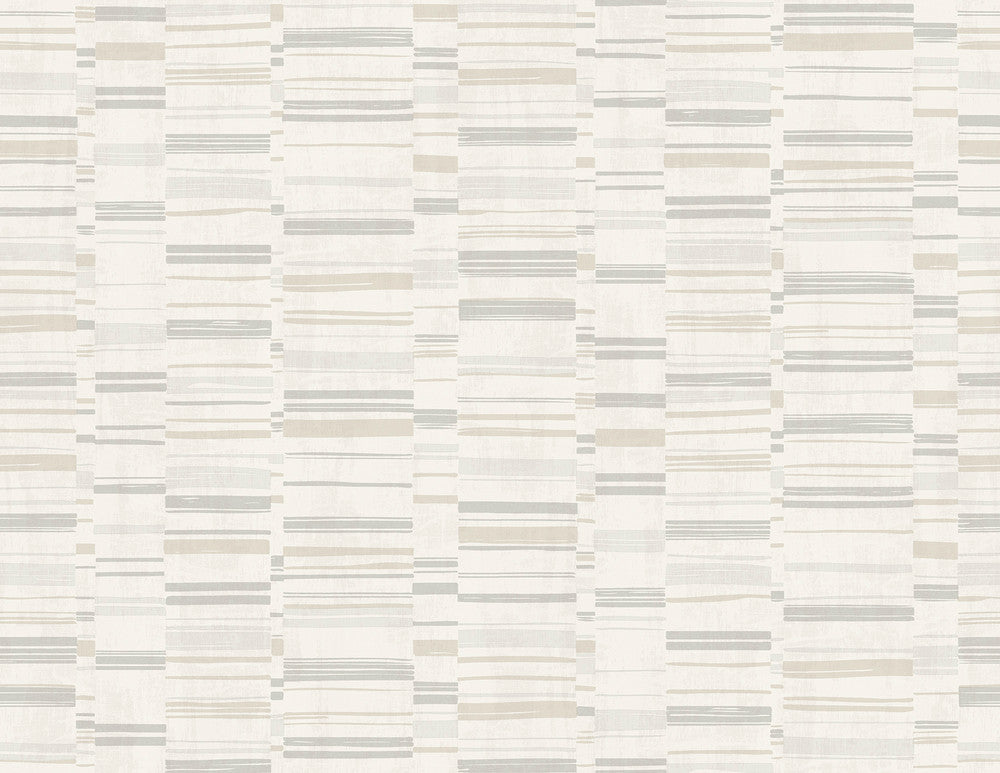 Fresnaye Neutral Linen Stripe Wallpaper by A-Street Prints Imprint Covers about 60.8 square feet 27-in by 27-ft long roll Unpasted 20.8 - Fabric Carolina -