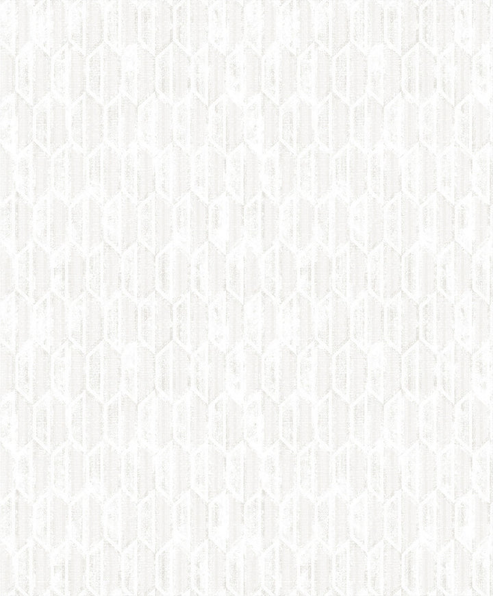 Kendall Off White Honeycomb Geometric Wallpaper by Brewster Textural Essentials Covers about 57.8 square feet 21-in by 33-ft long roll Unpasted 12.6 - Fabric Carolina -