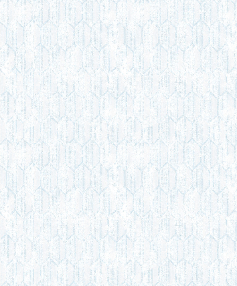 Kendall Teal Honeycomb Geometric Wallpaper by Brewster Textural Essentials Covers about 57.8 square feet 21-in by 33-ft long roll Unpasted 12.6 - Fabric Carolina -