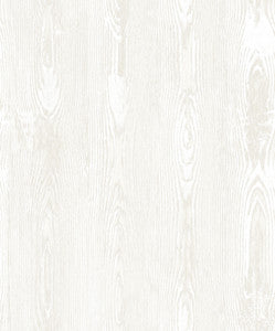 Jaxson White Faux Wood Wallpaper by Brewster