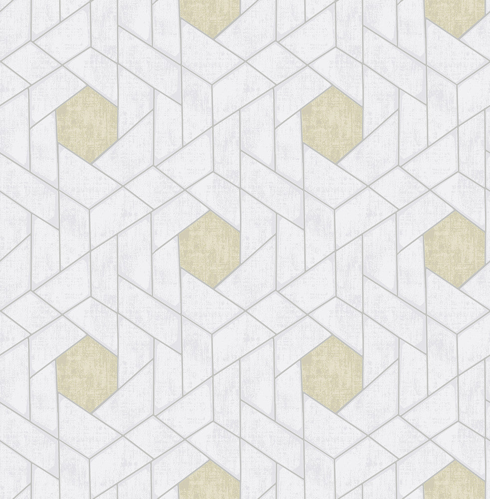 Granada Silver Geometric Wallpaper by A-Street Prints Scott Living Covers about 56.4 square feet 20.5-in by 33-ft long roll Unpasted 10.4 - Fabric Carolina -