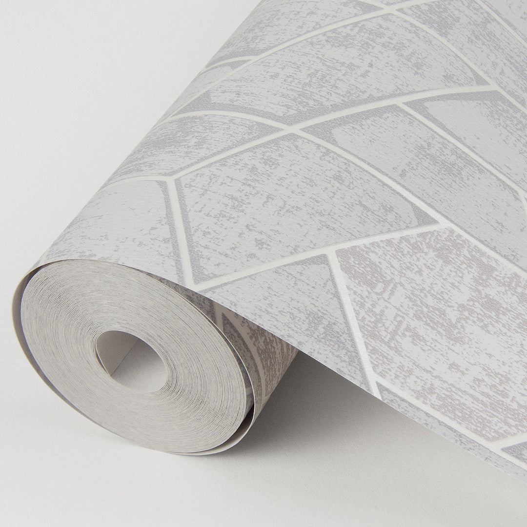 Granada Light Grey Grey Geometric Wallpaper by A-Street Prints Designer
